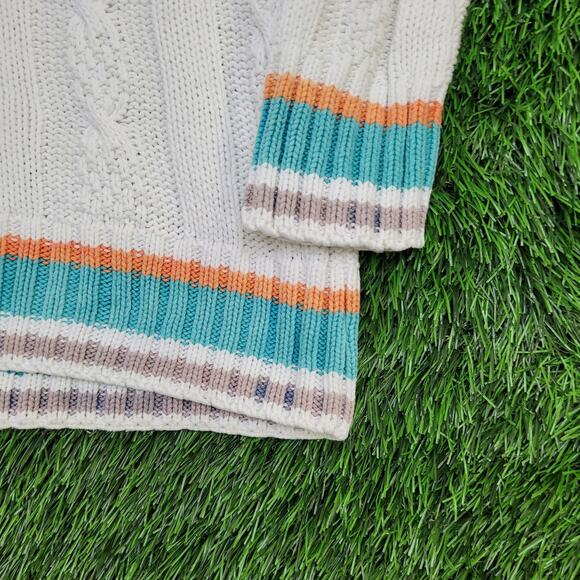 Vintage 70s French MOD Sweaters Womens Medium 21x23 White - Picture 3 of 10